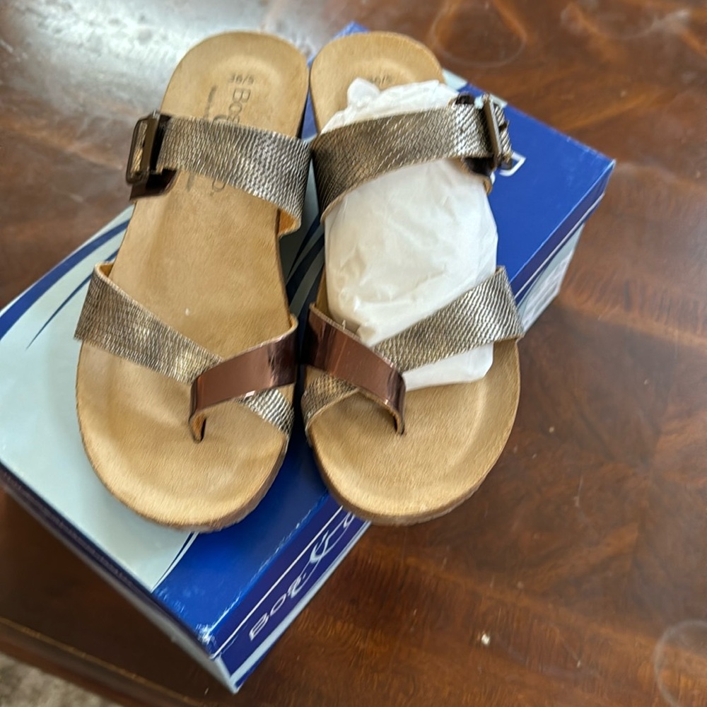 Bos. & Co. Women's LIVELY Wedge Sandal brown brand new